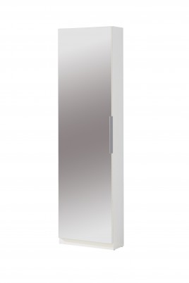 Zapatero Calma puerta con espejo color blanco 50x20x180