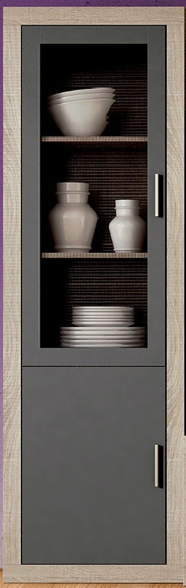 Vitrina alta 1 puerta lara cambria grafito