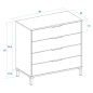 Dormitorio Arles completo con comoda color albo Dormitorio Arles completo con comoda color albo