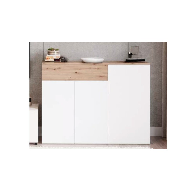 Aparador Rebeca color Blanco y roble artisan